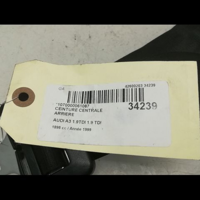 Ceinture centrale arriere occasion AUDI A3 I Phase 1 09-1996->10-2000 8L3857806V04 4