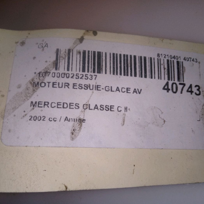 Moteur essuie-glace avant occasion MERCEDES CLASSE C II Phase 1 05-2000->03-2004 4