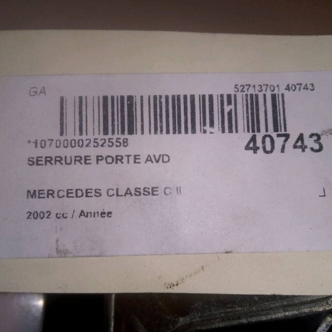 Serrure porte avd occasion MERCEDES CLASSE C II Phase 1 05-2000->03-2004 4