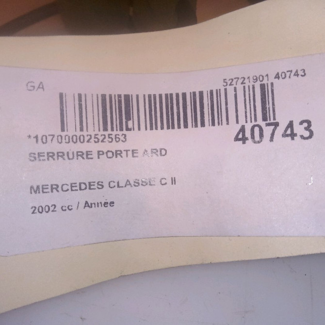 Serrure porte ard occasion MERCEDES CLASSE C II Phase 1 05-2000->03-2004 4