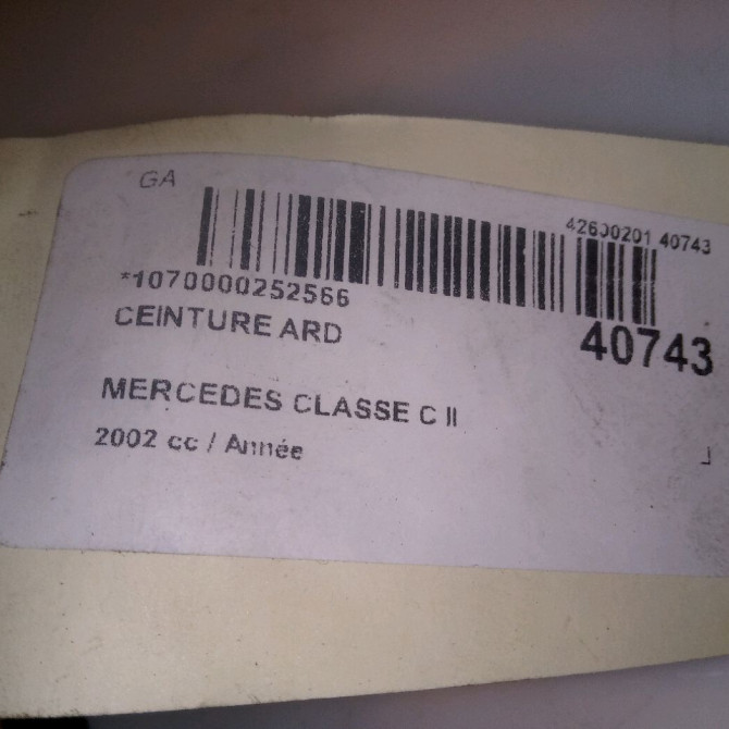 Ceinture arrière droite occasion MERCEDES CLASSE C II Phase 1 05-2000->03-2004 4