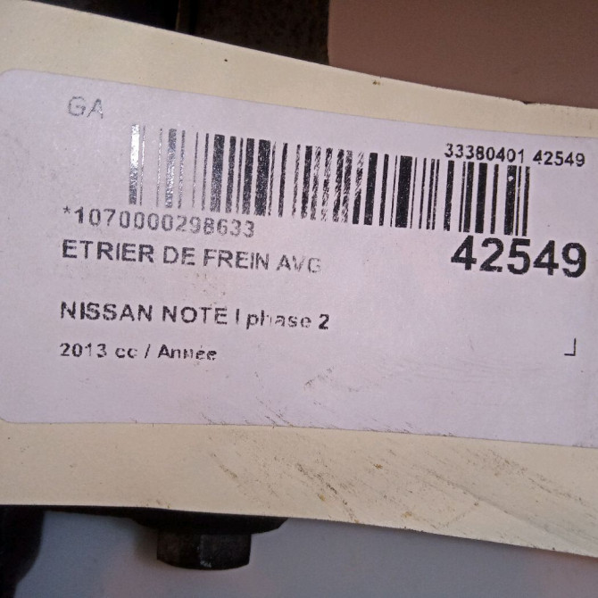Etrier de frein avant gauche occasion NISSAN NOTE I phase 2 03-2009->02-2014 41011AX60A 4