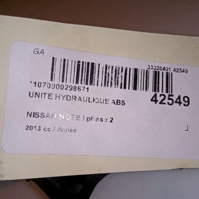 Unité hydraulique ABS occasion NISSAN NOTE I phase 2 03-2009->02-2014 476609U16B 5