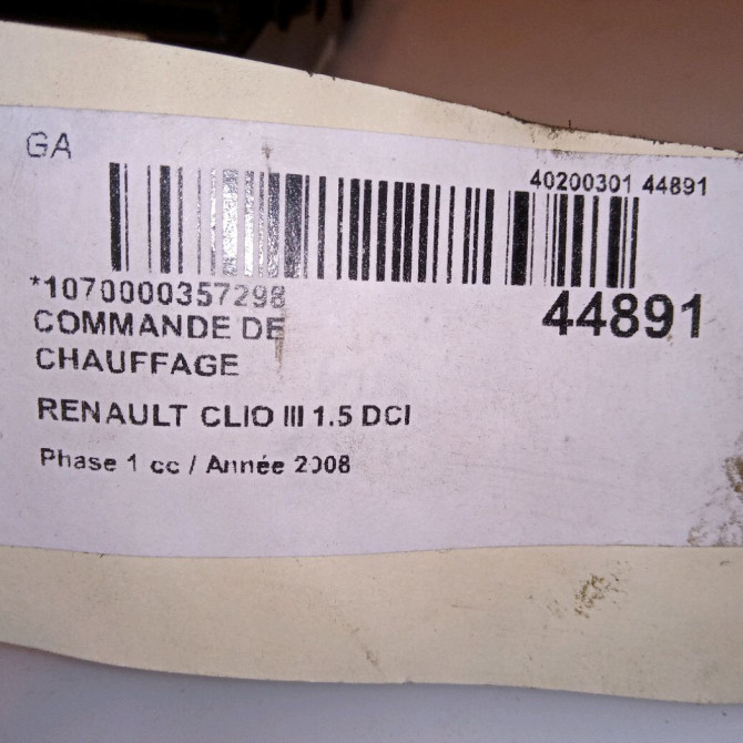 Commande de chauffage occasion RENAULT CLIO III Phase 1 09-2005->03-2009 1.5 DCI 85ch 8200296683 4