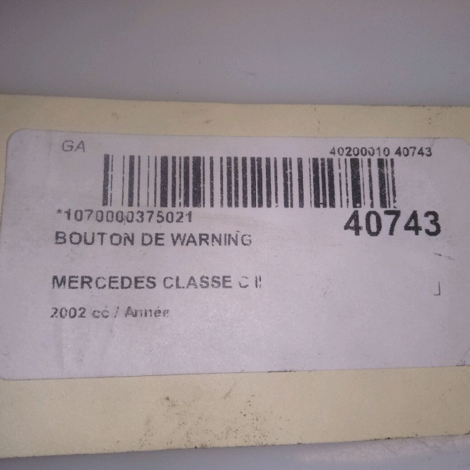 Bouton de warning occasion MERCEDES CLASSE C II Phase 1 05-2000->03-2004 4