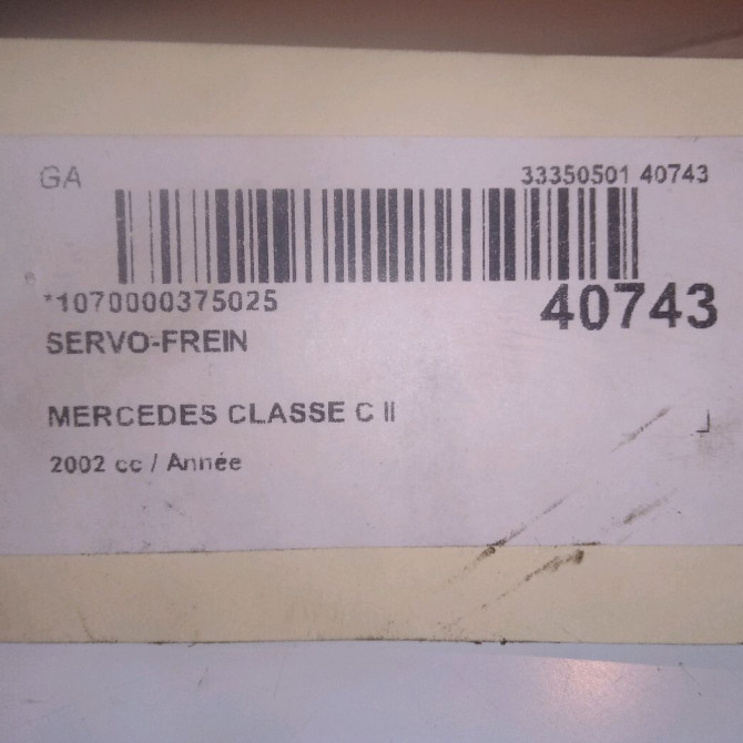 Servo-frein occasion MERCEDES CLASSE C II Phase 1 05-2000->03-2004 4