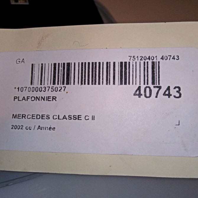 Plafonnier occasion MERCEDES CLASSE C II Phase 1 05-2000->03-2004 4
