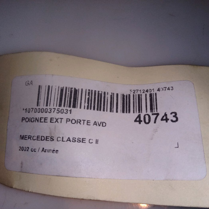 Poignee ext porte avd occasion MERCEDES CLASSE C II Phase 1 05-2000->03-2004 4