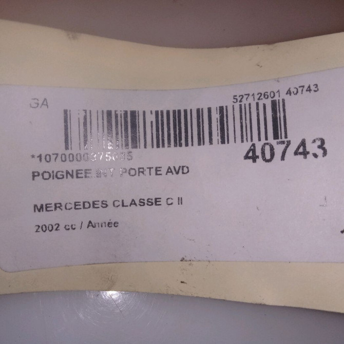 Poignee int porte avd occasion MERCEDES CLASSE C II Phase 1 05-2000->03-2004 4