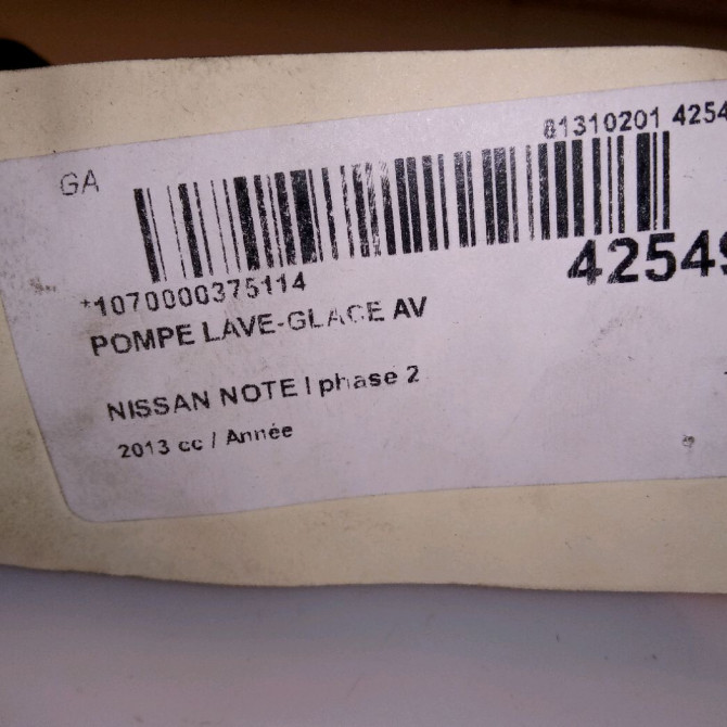 Pompe lave-glace avant occasion NISSAN NOTE I phase 2 03-2009->02-2014 28920BC10A 4