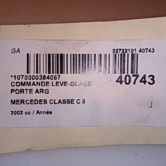 Commande leve-glace porte arrière gauche occasion MERCEDES CLASSE C II Phase 1 05-2000->03-2004 4