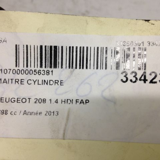 Maitre cylindre occasion PEUGEOT 208 208 Phase 1 2012-03-01->2015-09-30 1.4 HDI 68ch 4601R7 3