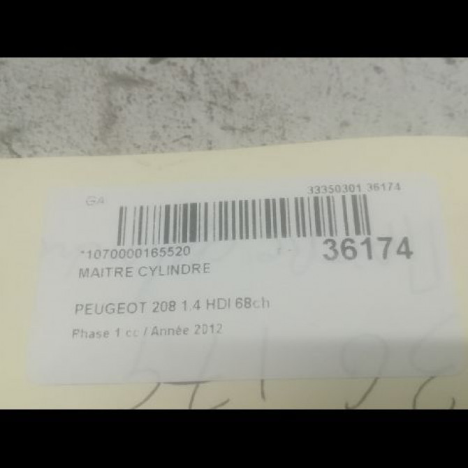 Maitre cylindre occasion PEUGEOT 208 208 Phase 1 2012-03-01->2015-09-30 1.4 HDI 68ch 4601R7 3