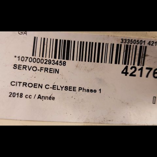 Servo-frein occasion CITROEN C-ELYSEE Phase 1 06-2012->... 1609894980 3