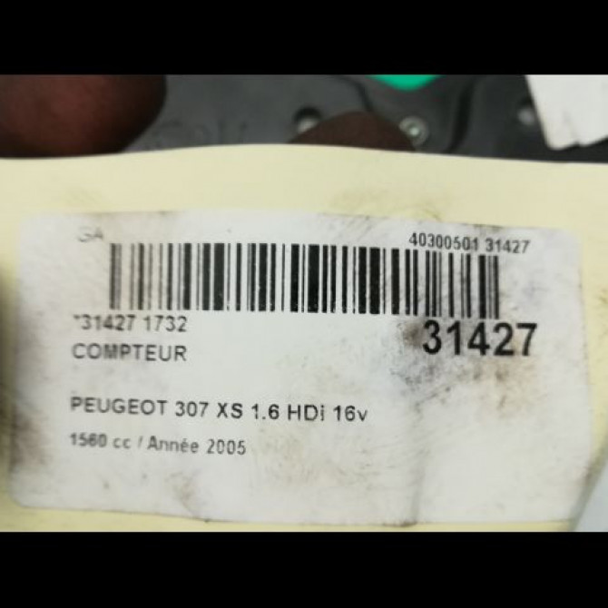 Compteur occasion PEUGEOT 307 Phase 1 04-2001->06-2005 1.6 HDI 16v 110ch 6103J5 4