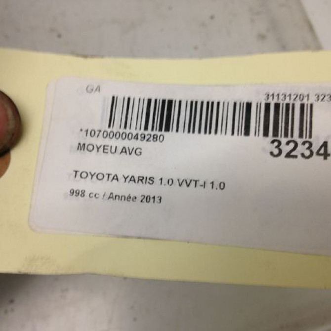 Moyeu avg occasion TOYOTA YARIS III YARIS III Phase 1 2011-03-01->2015-04-30 90363W0005 3