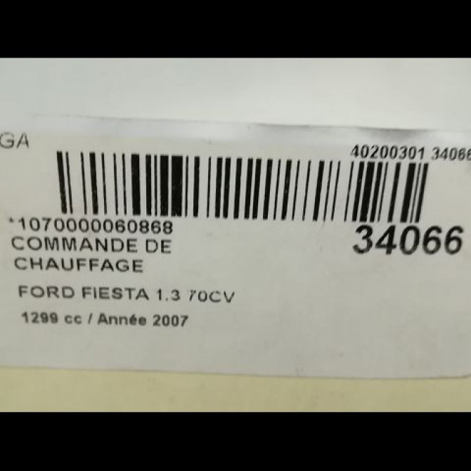 Commande de chauffage occasion FORD FIESTA V Phase 2 10-2005->10-2008 1.3i 5