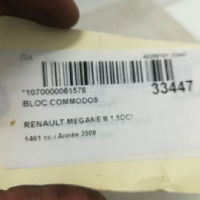 Bloc commodos occasion RENAULT MEGANE III Phase 1 11-2008->01-2012 255670016R 6