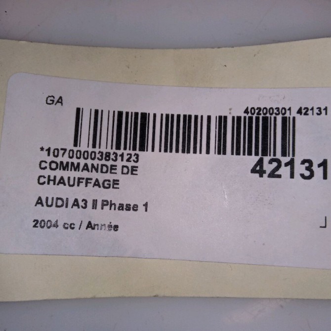 Commande de chauffage occasion AUDI A3 II Phase 1 06-2003->06-2008 3