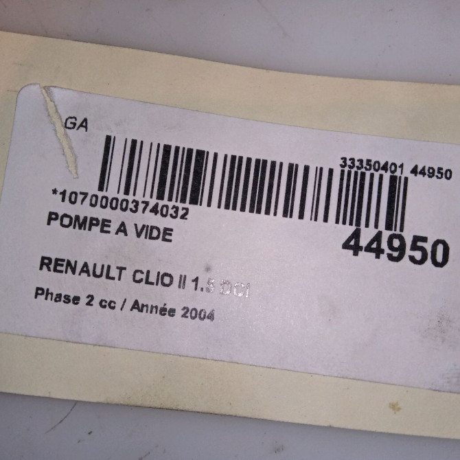 Pompe a vide occasion RENAULT CLIO II Phase 2 06-2001->07-2006 1.5 DCI 65ch 146502217R 5
