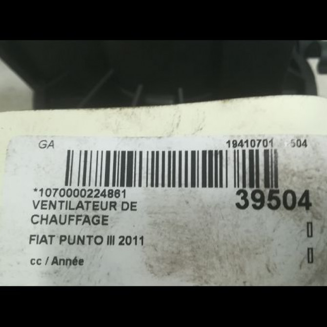 Ventilateur de chauffage occasion FIAT PUNTO III 77364956 3