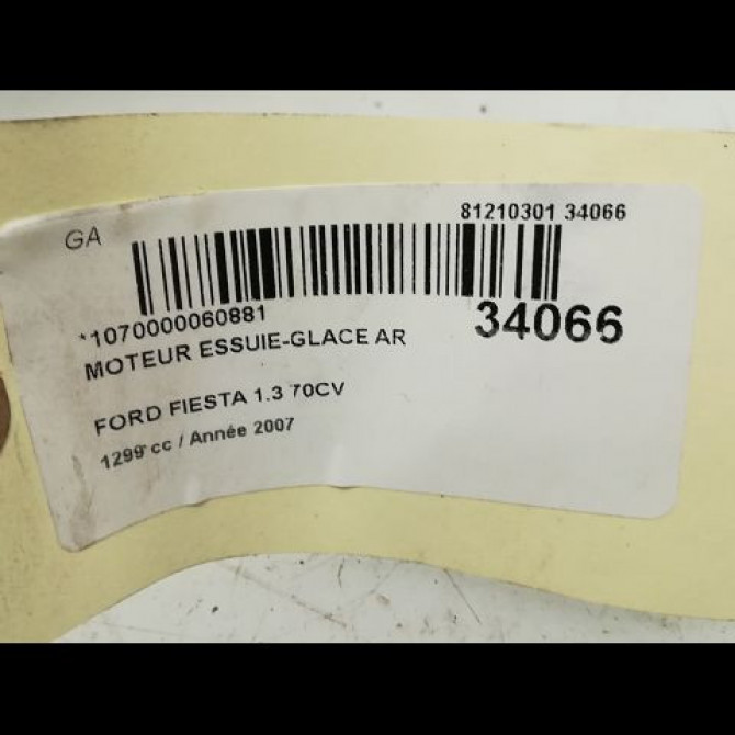 Moteur essuie-glace arrière occasion FORD FIESTA V Phase 2 10-2005->10-2008 1.3i 1422314 6