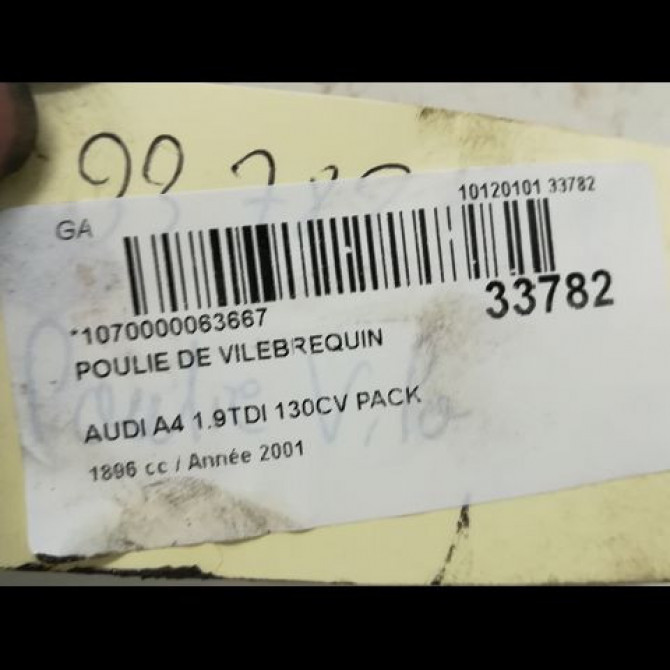 Poulie de vilebrequin occasion AUDI A4 II Phase 1 01-2001->11-2004 1.9 TDi 101ch 38105243F 4