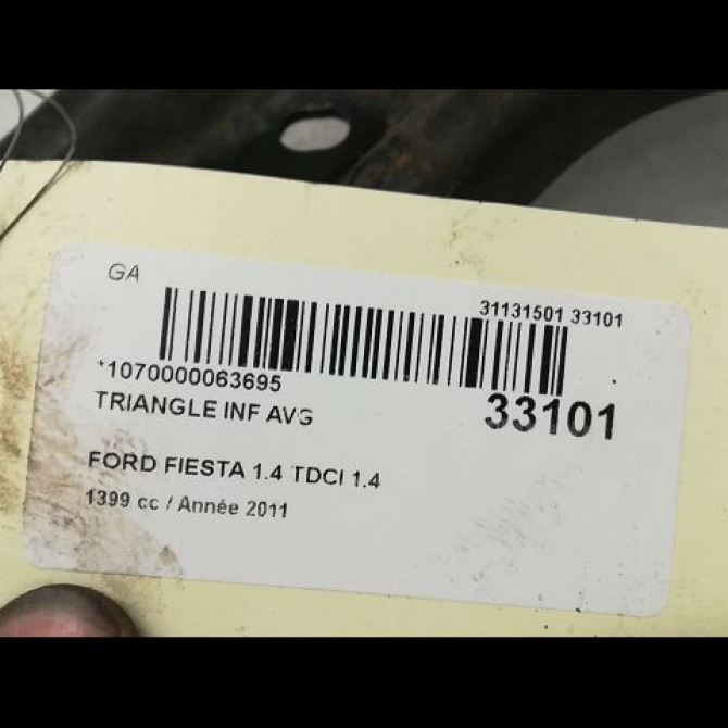 Triangle inf avg occasion FORD FIESTA VI Phase 1 10-2008->11-2012 1.4 TDCI 70ch 1737305 3
