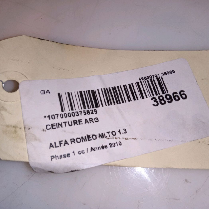 Ceinture arrière gauche occasion ALFA ROMEO MI.TO MI.TO Phase 1 2008-09-01->2016-12-31 1.3 JTDM 95ch 735547400 4