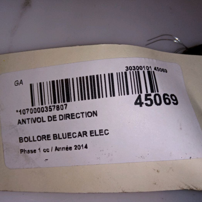 Antivol de direction occasion BOLLORE BLUECAR Phase 1 01-2011->... ELEC 5