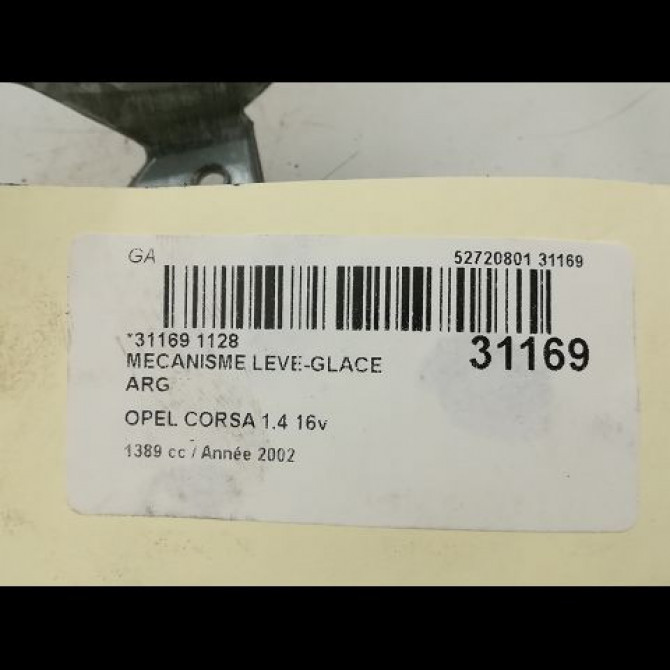 Mecanisme leve-glace arrière gauche occasion OPEL CORSA III Phase 1 10-2000->08-2003 1.4i 16v 9114705 5
