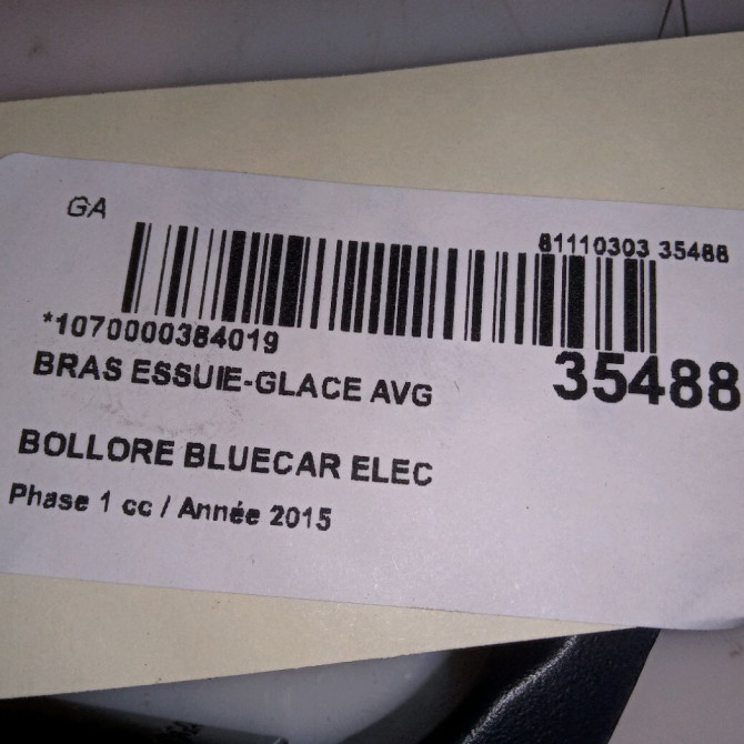 Bras essuie-glace avant gauche occasion BOLLORE BLUECAR Phase 1 01-2011->... ELEC 3