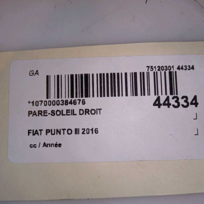 Pare-soleil droit occasion PUNTO III 735601692 3