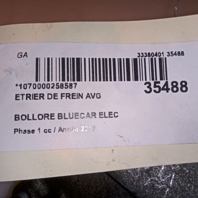 Etrier de frein avant gauche occasion BOLLORE BLUECAR Phase 1 01-2011->... ELEC 4