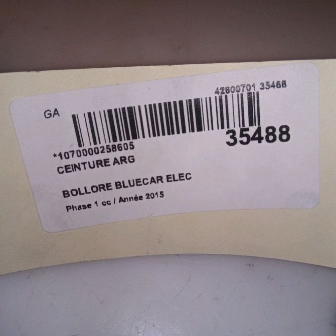 Ceinture arrière gauche occasion BOLLORE BLUECAR Phase 1 01-2011->... ELEC 4