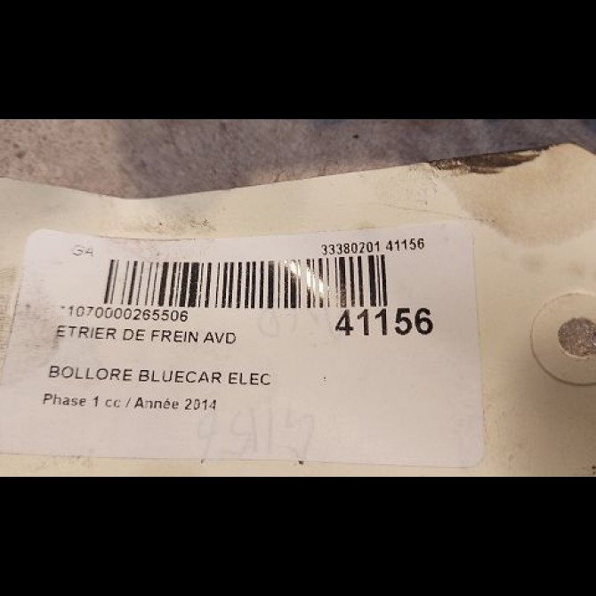 Etrier de frein avant droit occasion BOLLORE BLUECAR Phase 1 01-2011->... ELEC 3