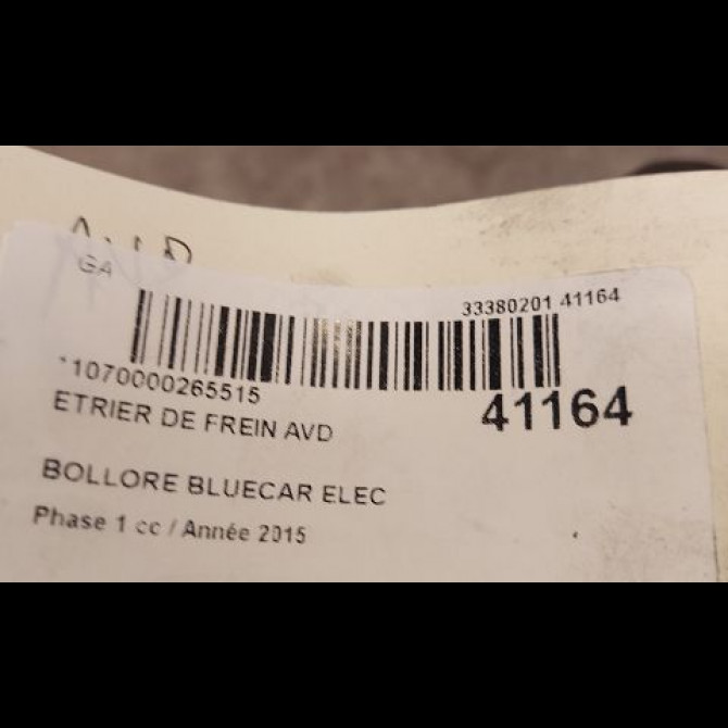 Etrier de frein avant droit occasion BOLLORE BLUECAR Phase 1 01-2011->... ELEC 3