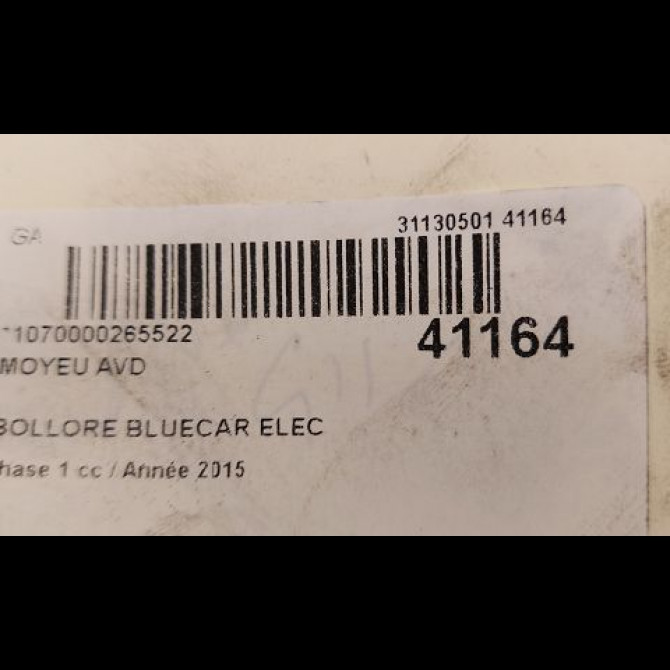 Moyeu avd occasion BOLLORE BLUECAR Phase 1 01-2011->... ELEC 3