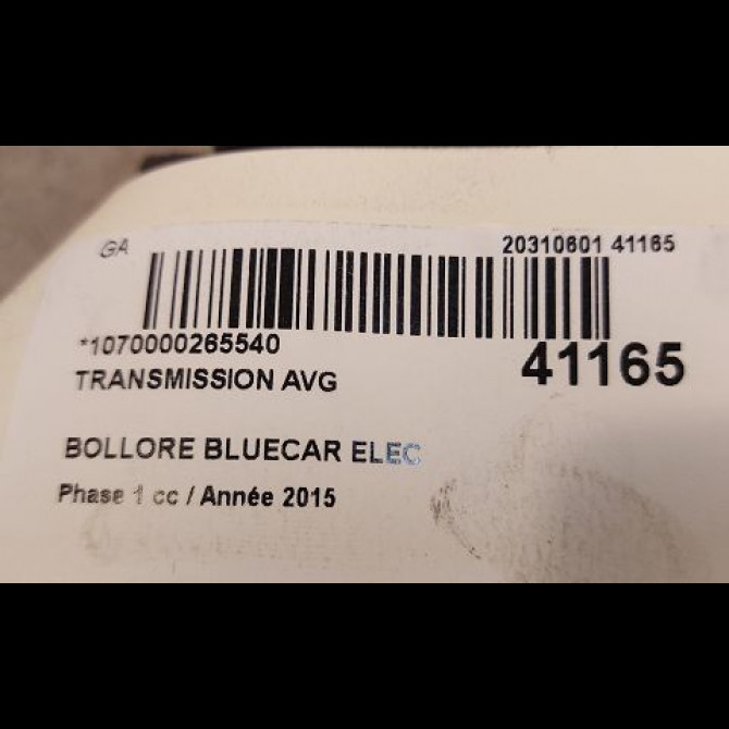 Transmission avant gauche occasion BOLLORE BLUECAR Phase 1 01-2011->... ELEC 4