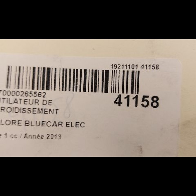 Ventilateur de refroidissement occasion BOLLORE BLUECAR Phase 1 01-2011->... ELEC 3