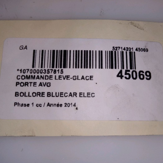 Commande lève-glace porte avant gauche occasion BOLLORE BLUECAR Phase 1 01-2011->... ELEC 4