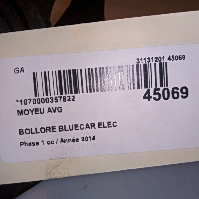 Moyeu avg occasion BOLLORE BLUECAR Phase 1 01-2011->... ELEC 4