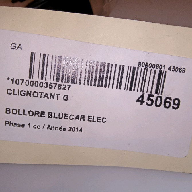 Clignotant gauche occasion BOLLORE BLUECAR Phase 1 01-2011->... ELEC 4
