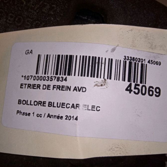 Etrier de frein avant droit occasion BOLLORE BLUECAR Phase 1 01-2011->... ELEC 4