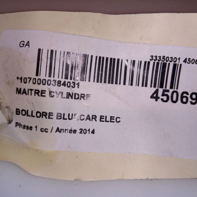 Maitre cylindre occasion BOLLORE BLUECAR Phase 1 01-2011->... ELEC 4