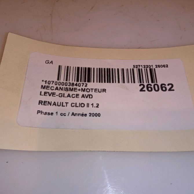 Mecanisme + moteur lève-glace avant droit occasion RENAULT CLIO II Phase 1 03-1998->06-2001 1.2 4