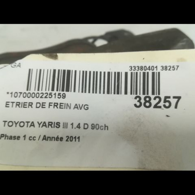 Etrier de frein avant gauche occasion TOYOTA YARIS III YARIS III Phase 1 2011-03-01->2015-04-30 1.4 D 90ch 477500D070 3