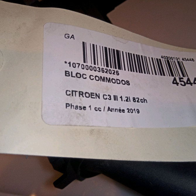 Bloc commodos occasion CITROEN C3 III Phase 1 10-2016->... 1.2i 82ch 98312590ZD 4