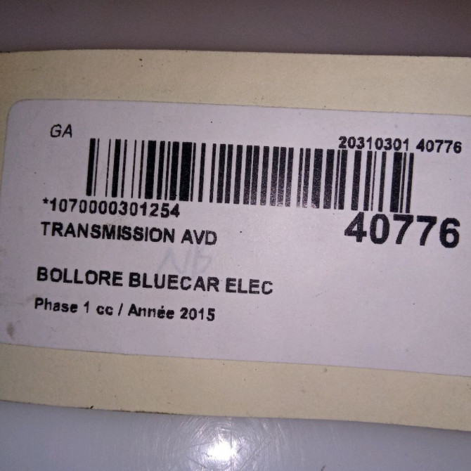 Transmission avant droite occasion BOLLORE BLUECAR Phase 1 01-2011->... ELEC 3