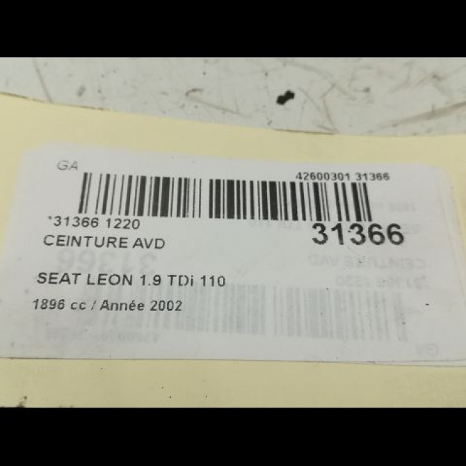 Ceinture avant droite occasion SEAT LEON I Phase 1 04-2000->10-2006 1M0857706AHEV 6